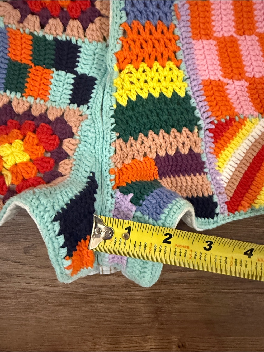 FARM Rio Multicolor Crochet Patchwork Jean Shorts - Picture 5 of 7